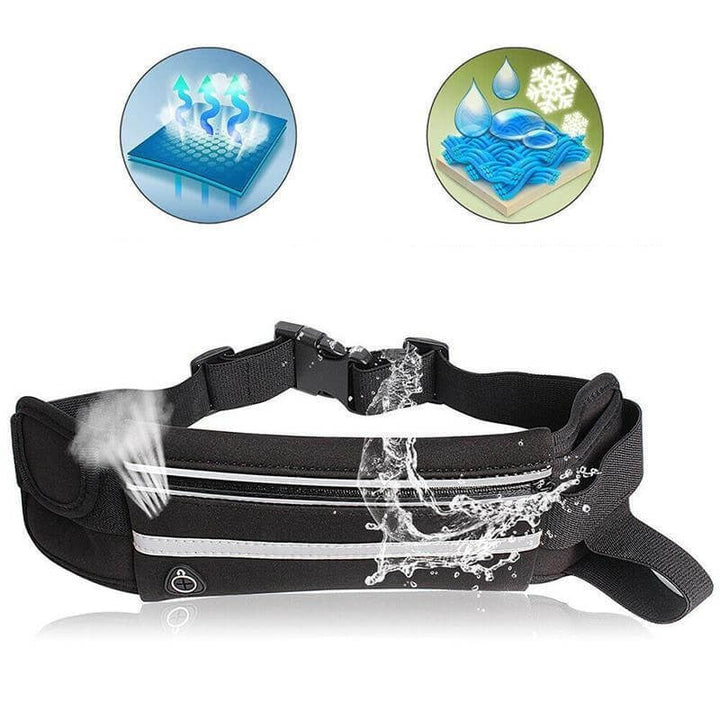 Practical water-resistant running belt, ideal for exercise & travel. 1+1 FREE deal.