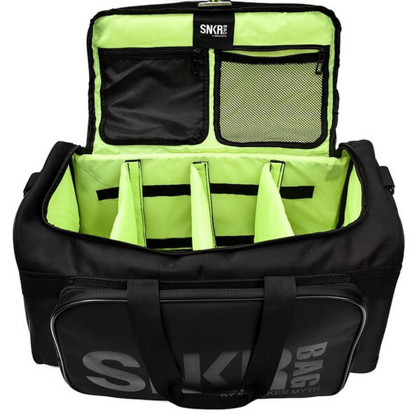 Stylish unisex water-resistant gym bag, featuring organized compartments for sneakers & travel gear.
