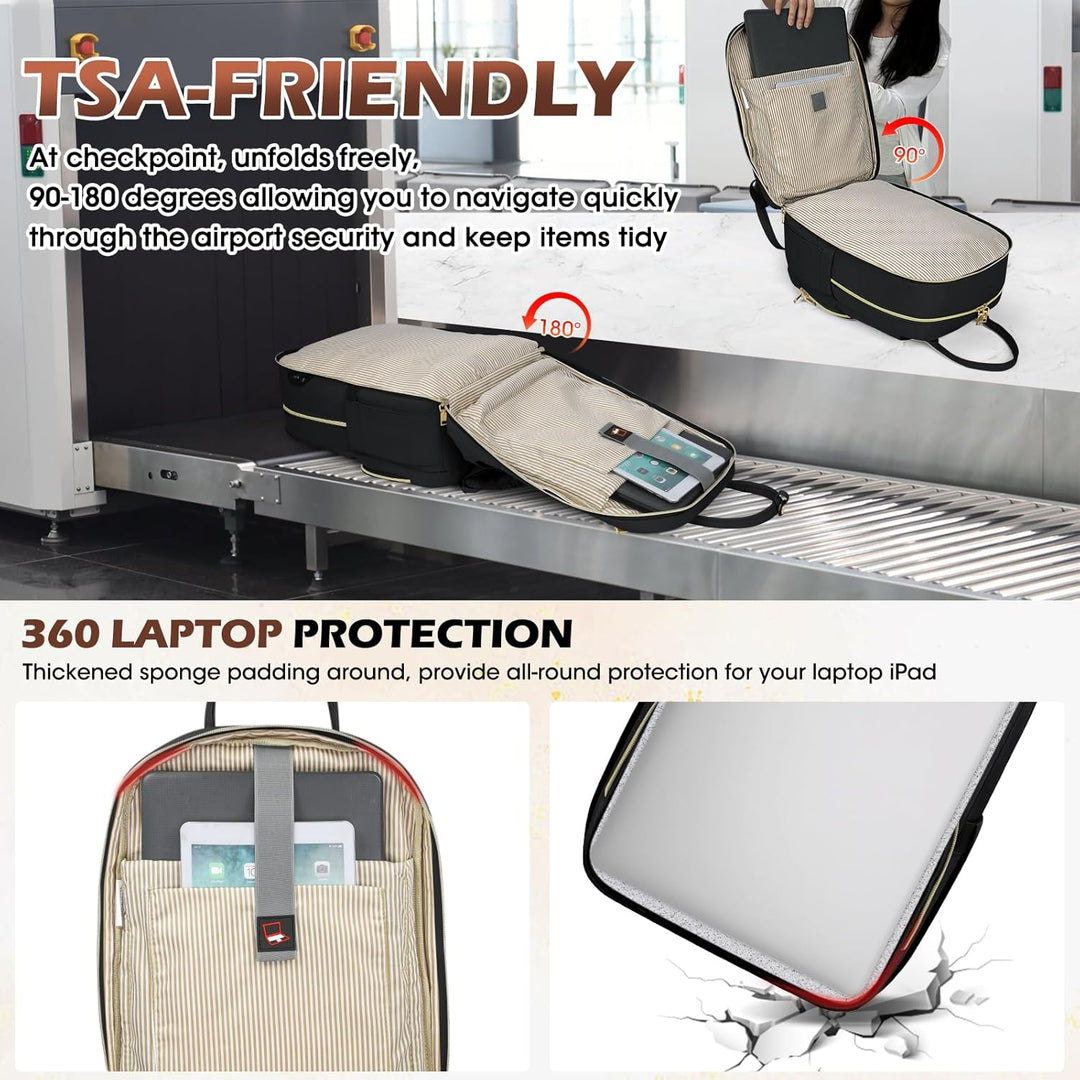 Stylish unisex travel backpack with 16 organized pockets, water-resistant design for reliable daily commuting & adventures.
