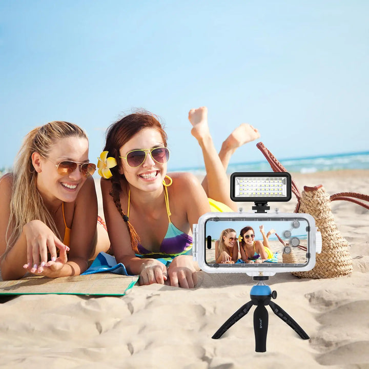 Clear waterproof iPhone diving case allows full touch control underwater for photos & videos.