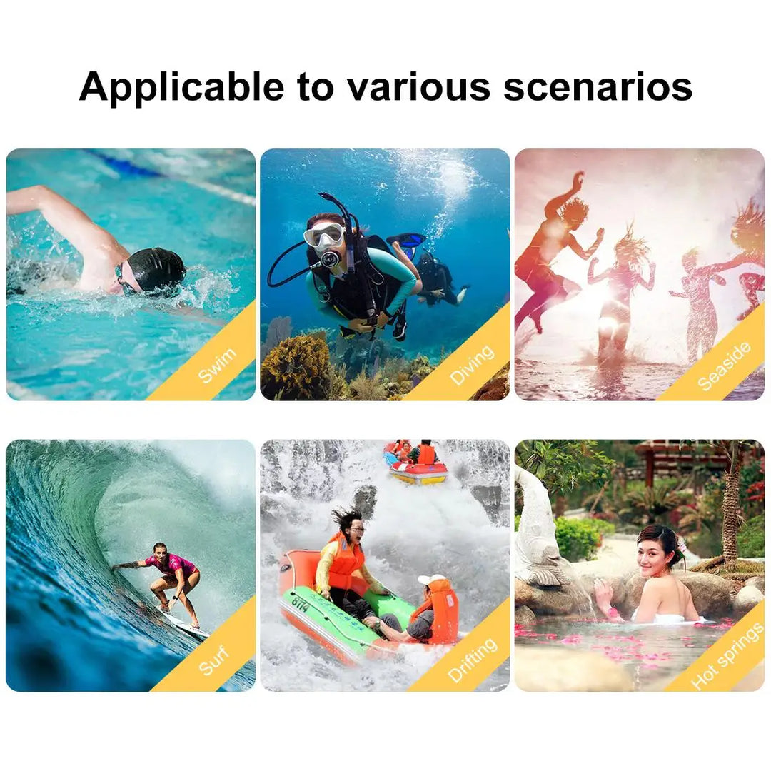 AquaShield waterproof iPhone case, perfect for diving, snorkeling, and extreme watersports.
