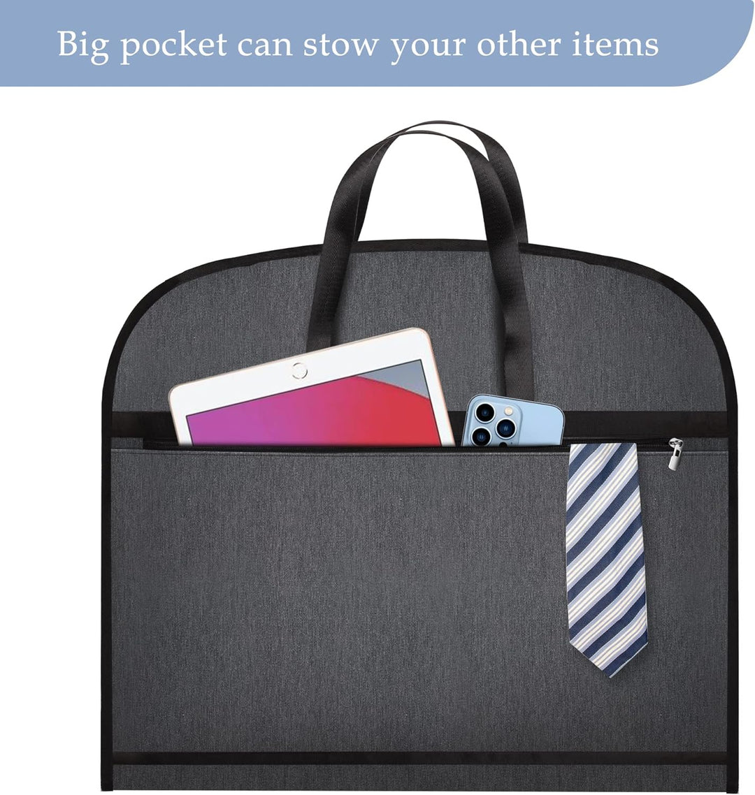 Unisex foldable waterproof garment bag, perfect for business travel. Protects suits as luggage.