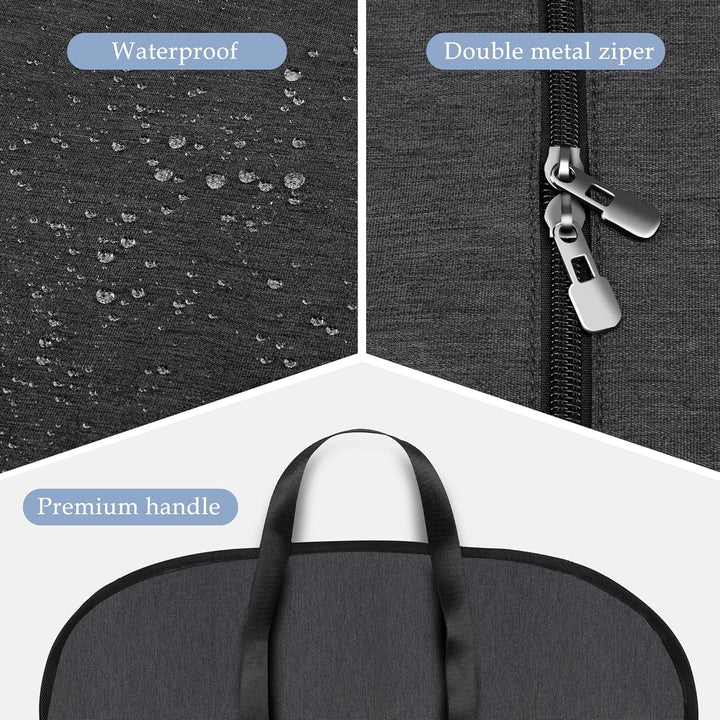 Durable unisex waterproof suit bag for travel. Foldable Oxford cover protects clothing from water & wrinkles.
