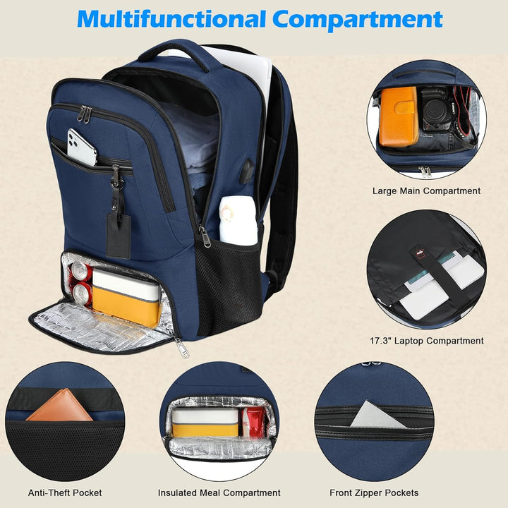 Unisex waterproof travel backpack in black, designed for men and women's daily commute & adventure.
