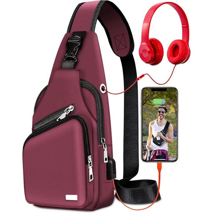 Organized sling bag with multiple compartments. Crossbody travel bag for efficient daily use.