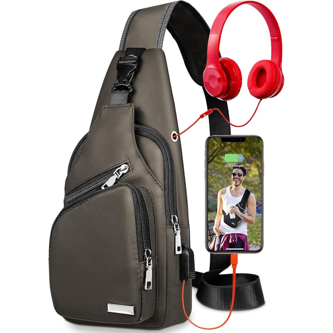 Daily use waterproof sling bag, secure crossbody for commuting & carrying essentials.
