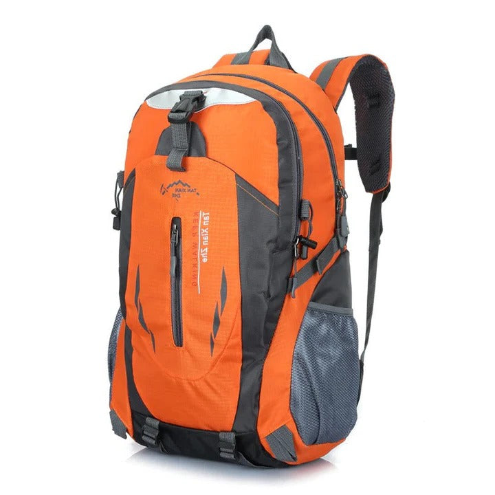 Protective unisex waterproof nylon travel backpack, ideal for gear on hikes, camping, and daily use.