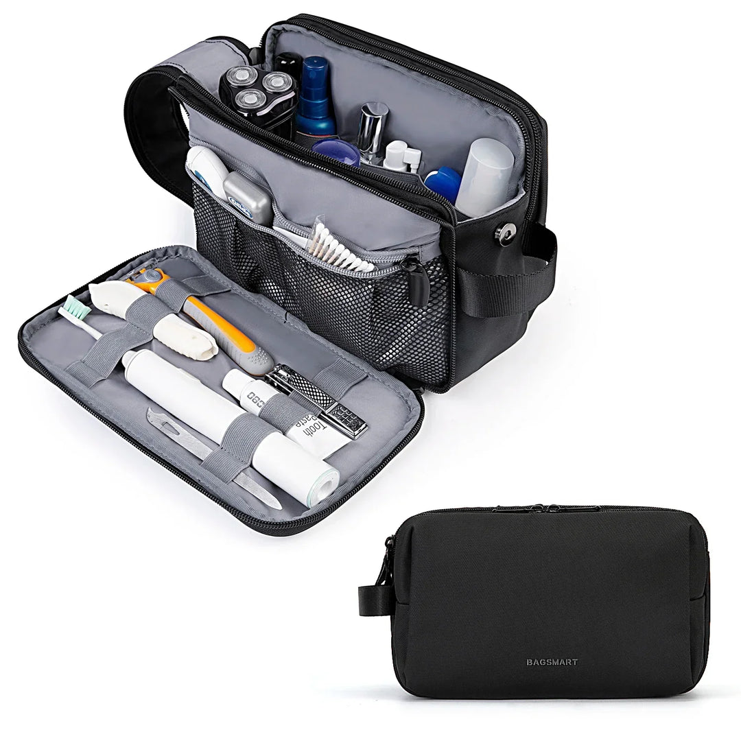 Versatile waterproof toiletry bag, perfect for gym, camping, & organizing travel cosmetics & grooming essentials.
