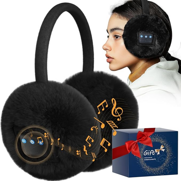 Cozy fleece ear warmers with integrated Bluetooth headphones. Unisex design for winter comfort & wireless audio.