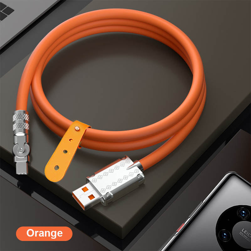 Innovative 180° rotating USB charging cable for convenient phone accessory use and fast power.