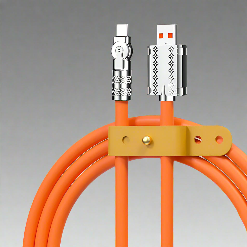 Universal fast charging cable, 120W, with a strong braided design for durability and flexibility.