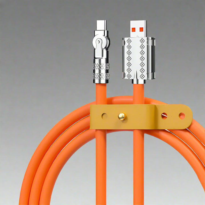 Universal fast charging cable, 120W, with a strong braided design for durability and flexibility.