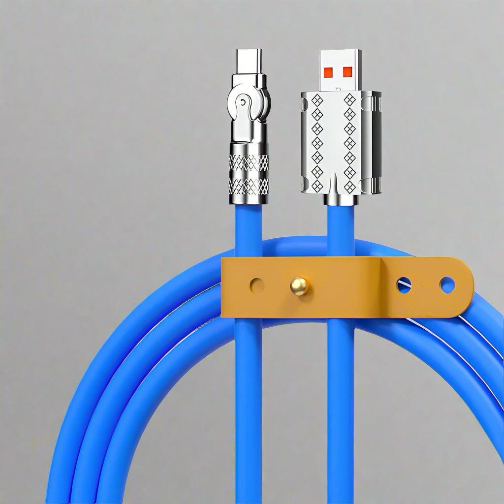 Premium universal 180° rotating cable, 120W fast charging for all your essential devices.