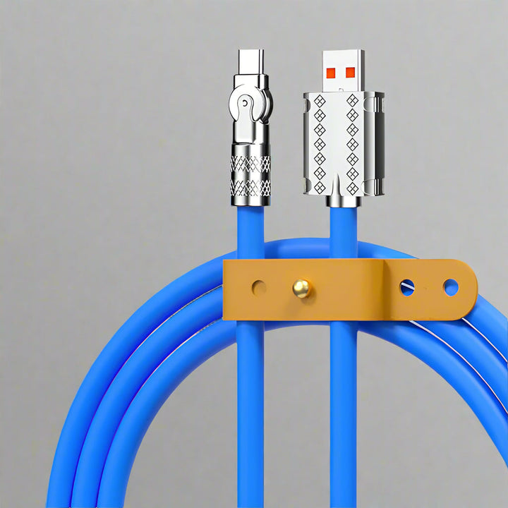 Premium universal 180° rotating cable, 120W fast charging for all your essential devices.