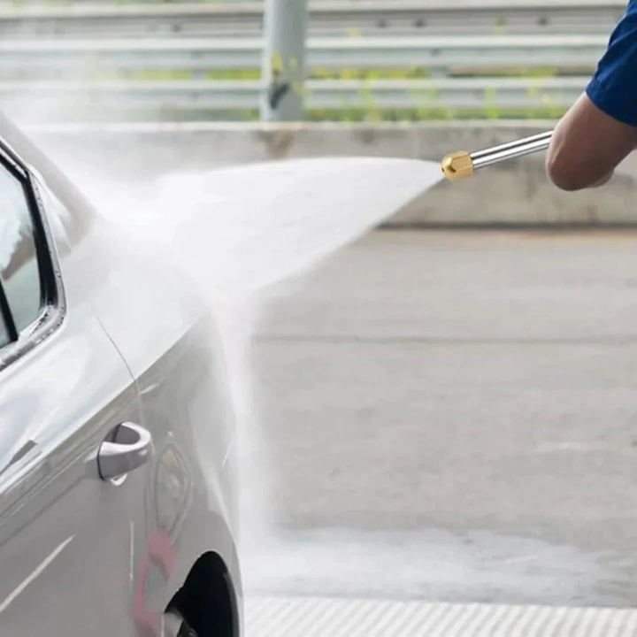 Adjustable high-pressure nozzle, transforming your garden hose into a powerful outdoor cleaner & sprayer.