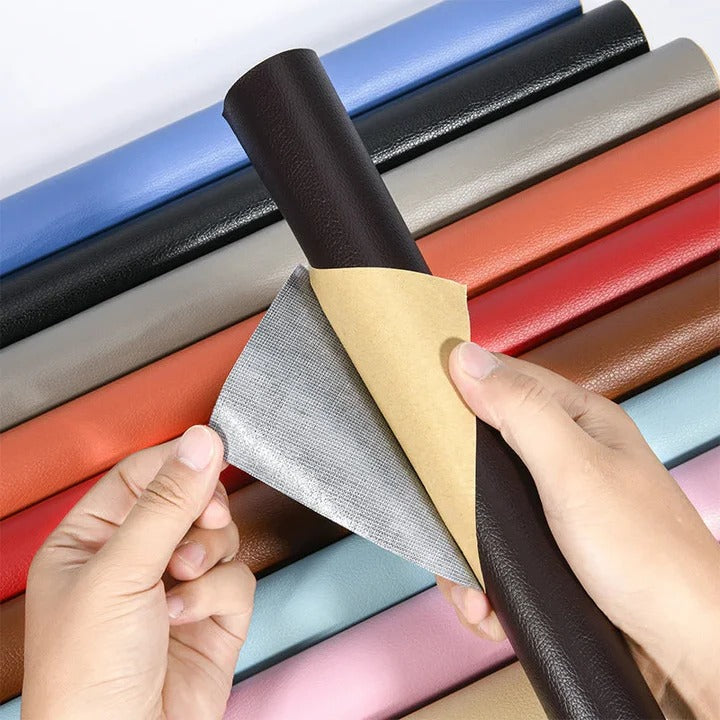 DIY self-adhesive leather repair tape for furniture. Quick fix for sofas, recliners & car seats.