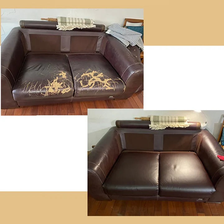 Practical self-adhesive leather repair tape. Seamlessly fix tears on sofas, chairs, and car interiors.