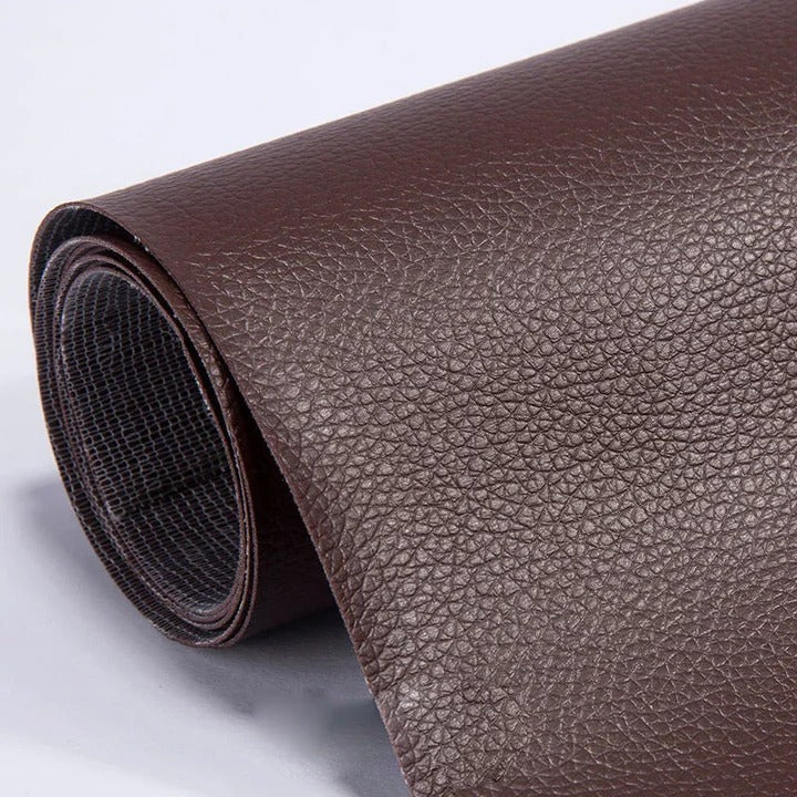 Versatile leather repair tape for furniture, car seats, bags & jackets. Strong self-adhesive patch.