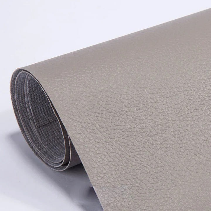 Self-adhesive leather tape to repair tears, rips & holes on sofas, car seats, and other upholstery.