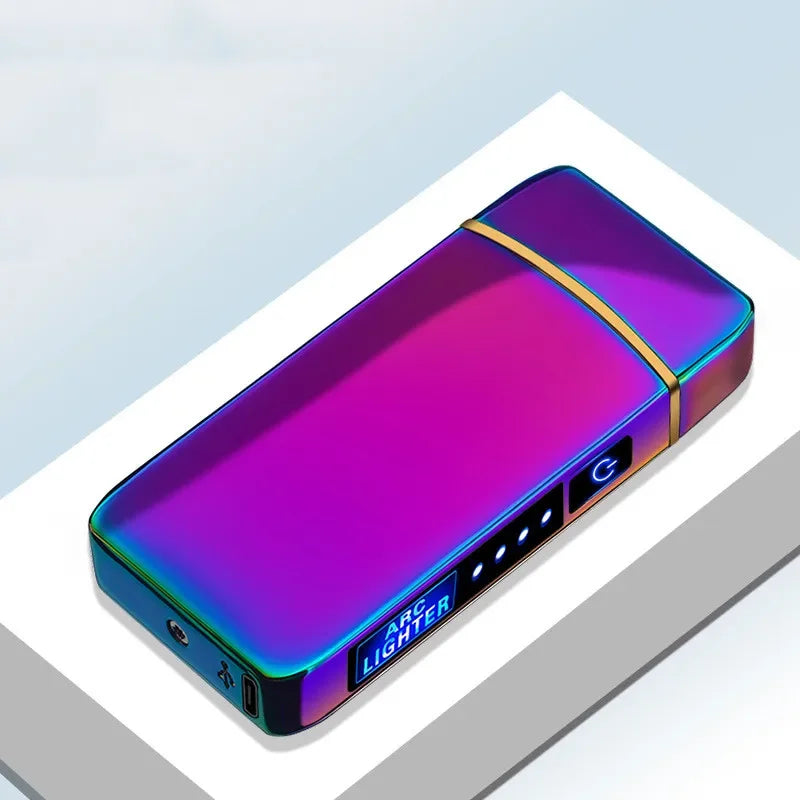 Smart touch plasma lighter, USB rechargeable, windproof electric arc for effortless use.