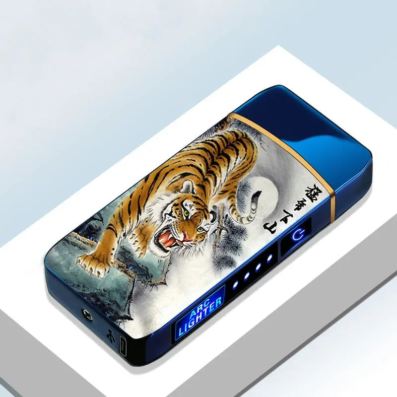 USB rechargeable flameless lighter, windproof electric arc plasma technology.