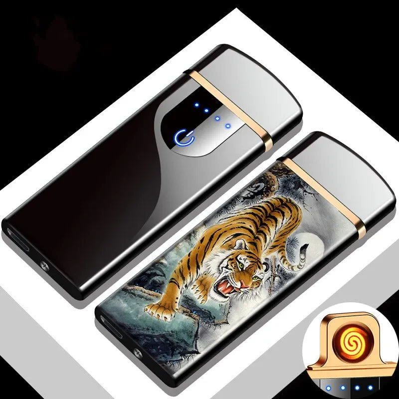 USB rechargeable windproof lighter, flameless electric plasma arc technology.