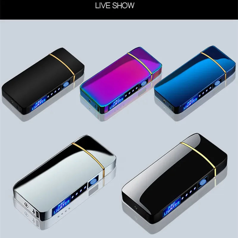 Compact electric arc lighter, USB rechargeable & flameless, ideal windproof modern ignition.