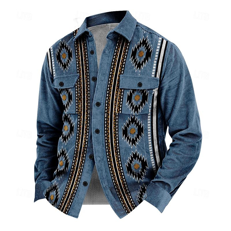 Men's vintage button-up jacket, offering classic fall fashion & smart casual style.