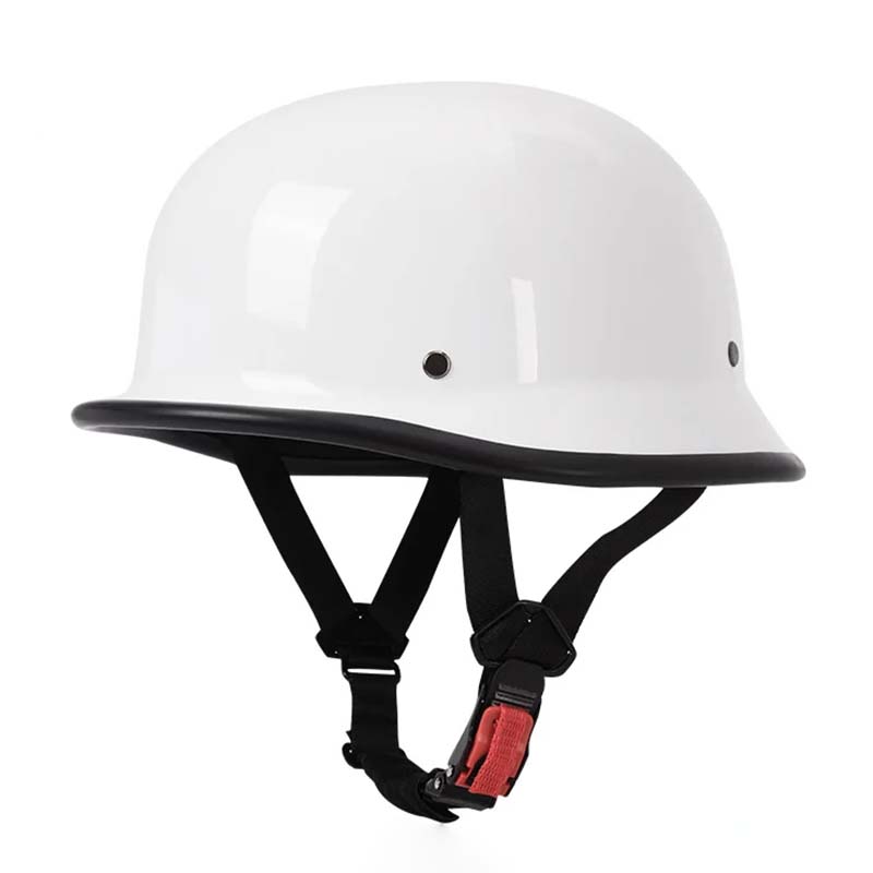 Classic rider's open-face vintage helmet, ECE DOT certified, combining safety with timeless retro design.