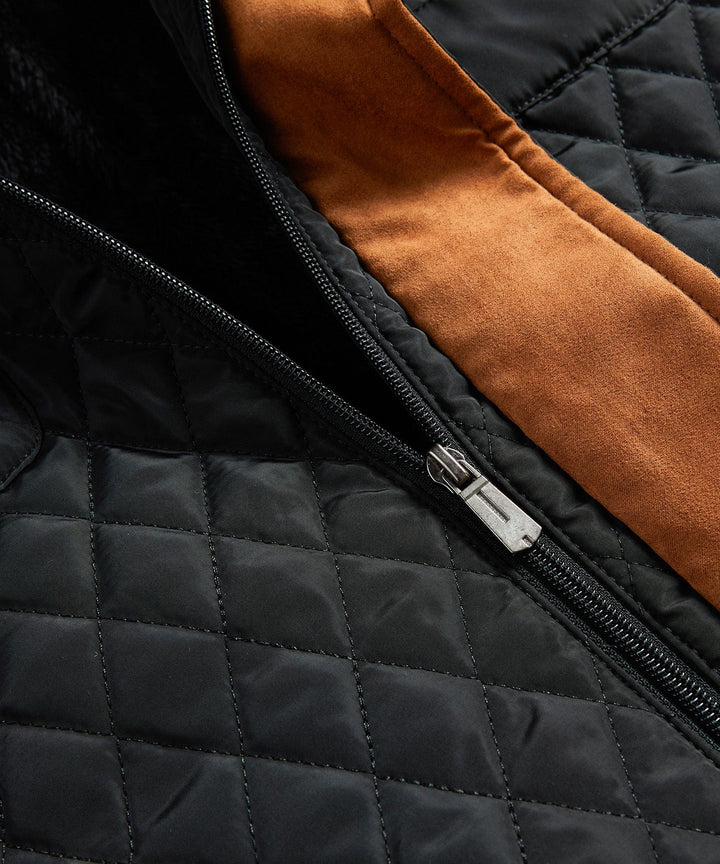 Collection of black men's insulated sherpa-lined winter jackets, varying sizes for all cold weather needs