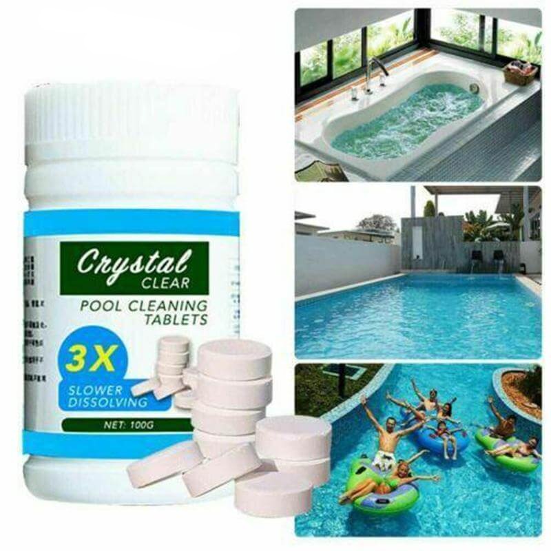 Water Clarifying Tabs for Pools & Spas, quickly clearing cloudy water for sparkling clean swimming.
