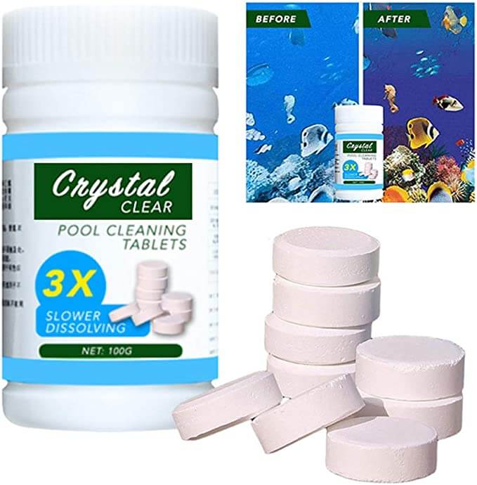 Chemical Water Clarifier Tabs for Pools & Spas, an essential water treatment for algae control & clear water.