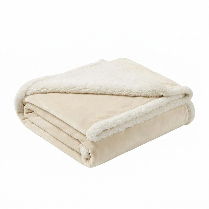 Versatile waterproof pet blanket; flannel & sherpa fleece for dogs, ideal as a cozy bed cover or furniture protector.
