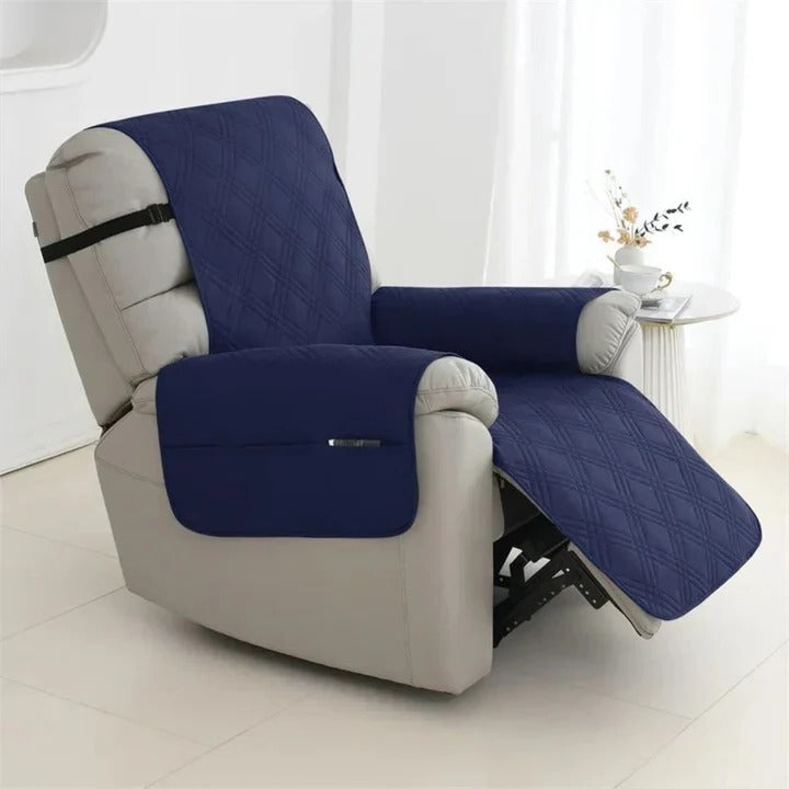 Enhance your living room decor with this practical, waterproof quilted recliner slipcover with non-slip security.