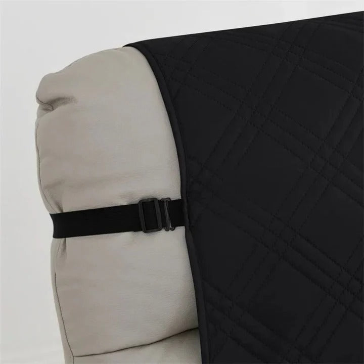 Waterproof, quilted recliner armchair cover with non-slip straps. Pet friendly, machine washable furniture protector.