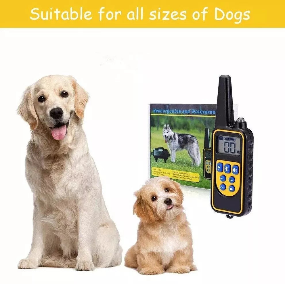 Rechargeable waterproof remote dog training collar, 2600ft range, for effective pet obedience with vibration/shock.