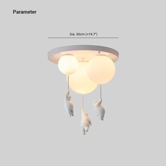 Warm white LED ceiling light with bear & balloon design. Perfect whimsical decor for kids.