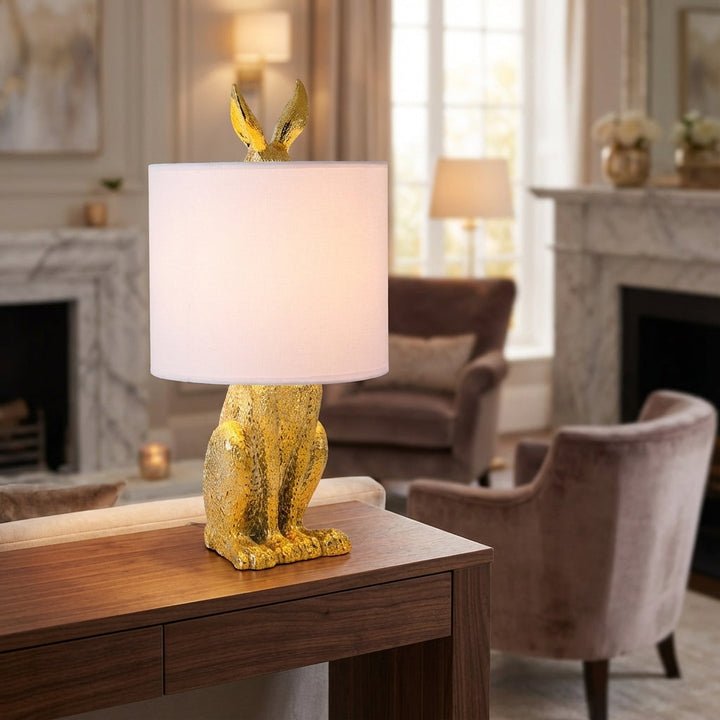 Whimsical Noctebelle masked animal accent lamp. Unique modern table lamp for stylish home & bedroom decor.