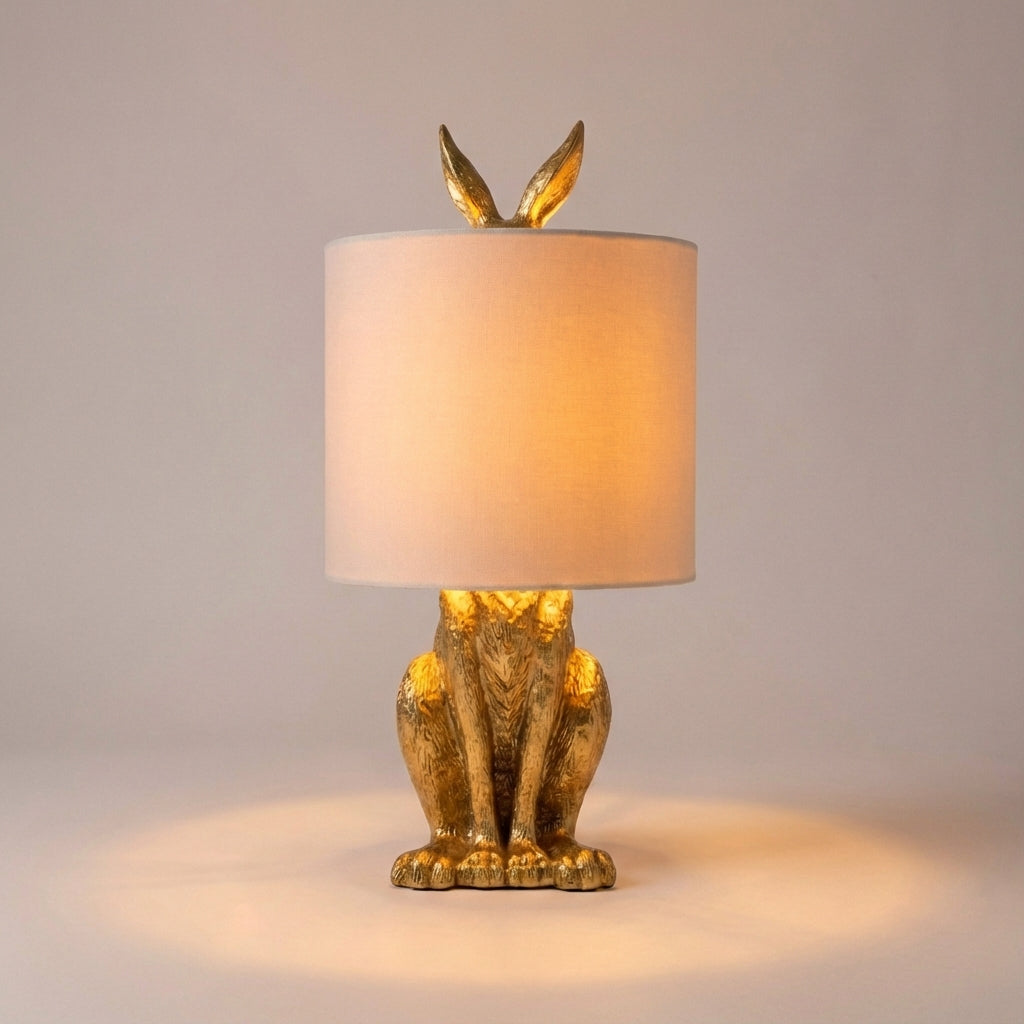 Whimsical masked animal lamp, Noctebelle. Artistic modern lighting for unique home decor and ambient light.