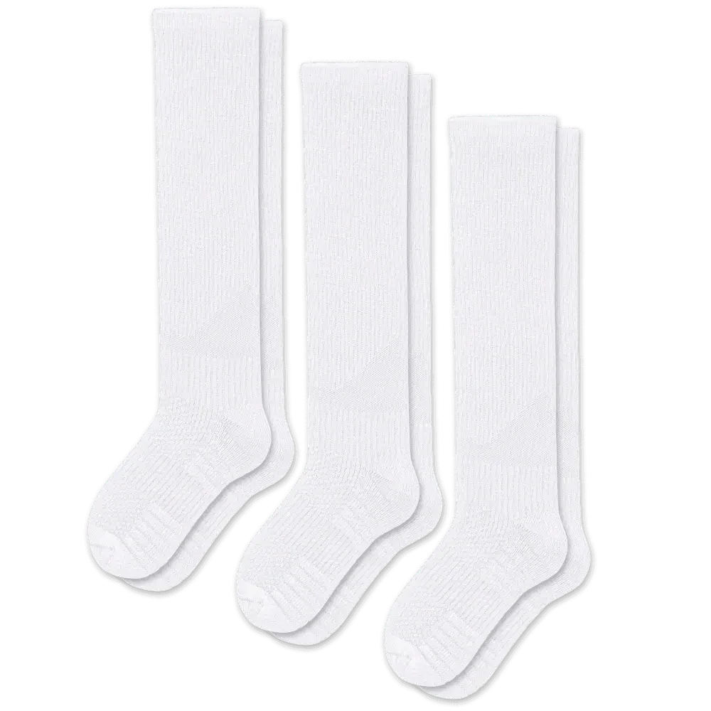 Unisex white comfort socks with gentle compression, perfect for all-day support and health