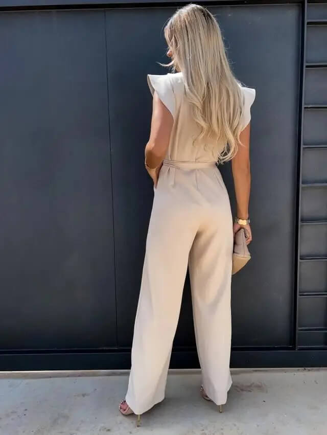 Stylish wide leg jumpsuit for women, ideal for evening events and special occasions.