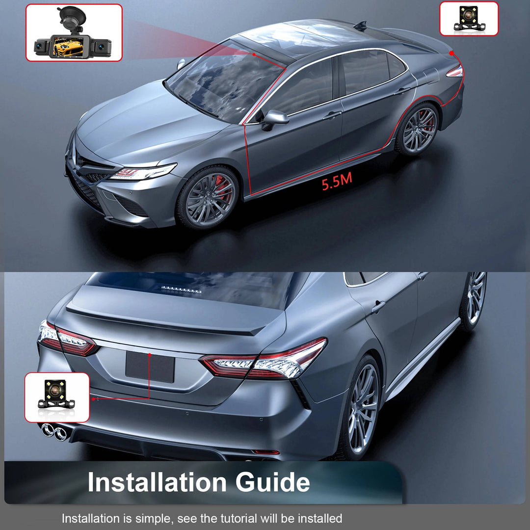 TavvitaImp010 wireless car camera, a reliable vehicle security solution with front & rear night vision.