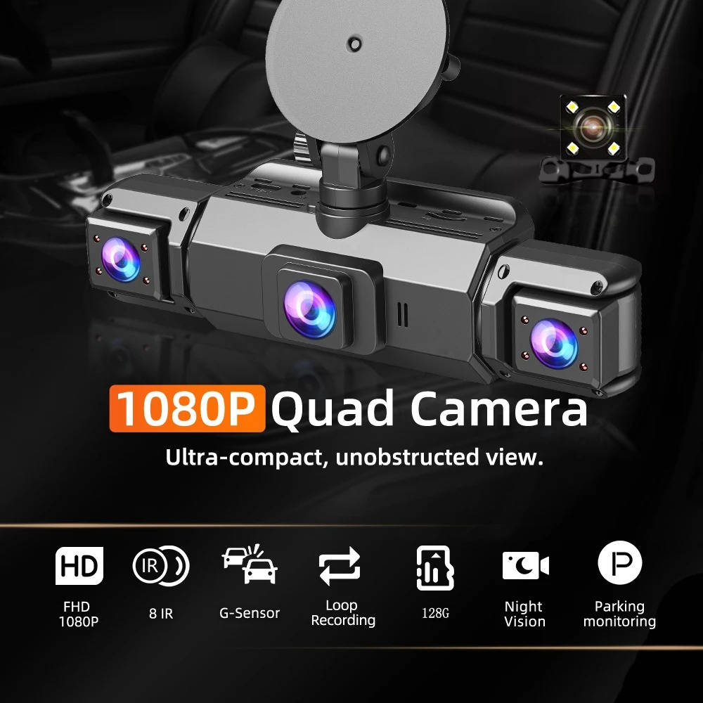 TavvitaImp010 wireless car camera system, front & rear, with G-sensor and parking monitor.