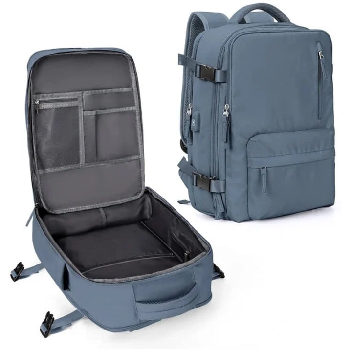 Adventurous women's 35L travel backpack, waterproof & anti-theft. Perfect for hiking, outdoors, & exploration.