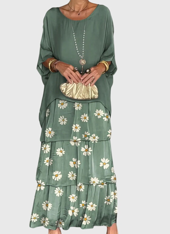 Abstract print women's festival maxi dress, a stylish and comfortable choice for outdoor events.