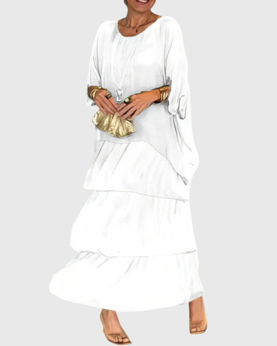 Vibrant abstract print women's flowy maxi dress, a chic choice for beach days or festival outfits.