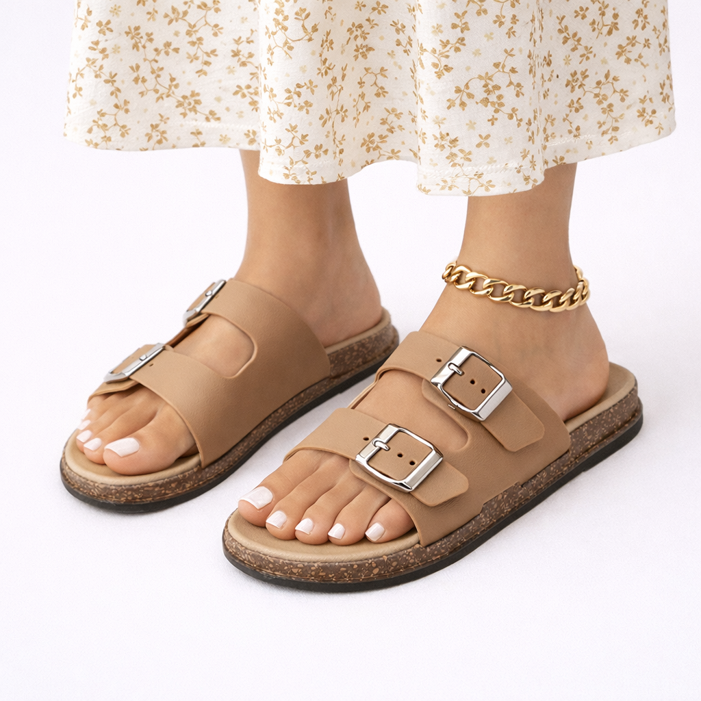 Women's adjustable double strap walking sandals for ultimate comfort & support, perfect for everyday wear.