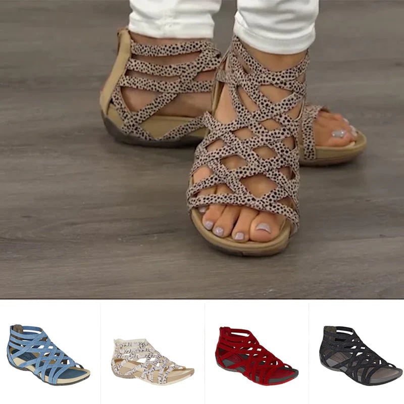 Durable women's orthopedic sandals, adjustable straps for summer walking.