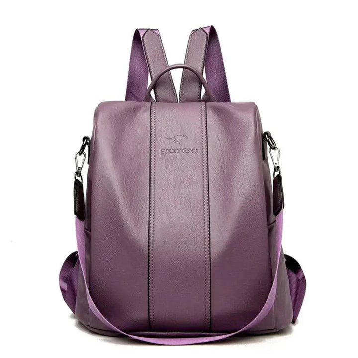 Fashionable women's anti-theft backpack, a versatile daypack and shoulder bag for secure everyday carry.