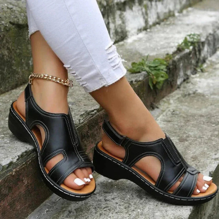 Everyday women's comfort sandals with arch support for walking, cushioned open-toe style.
